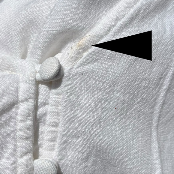 🌻Madewell White V-Neck Linen Blend Peplum Popover Top Size 10 - Picture 8 of 8